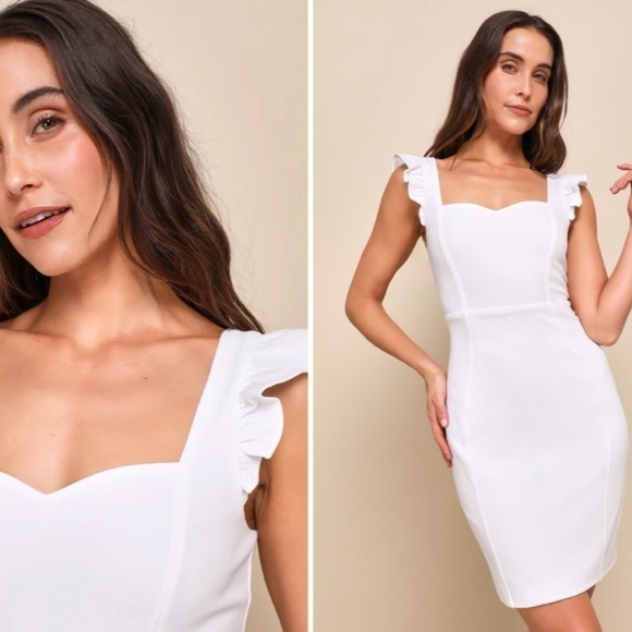 LULUS Bridal Bachelorette Engagement Bridal Shower Sexy Strapless Mini Dress - Picture 1 of 3